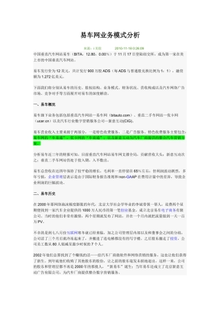 易车网业务模式分析