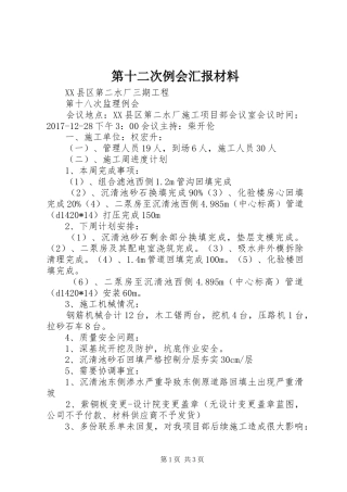 第十二次例会汇报材料 