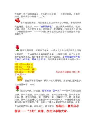 “五好”店铺——看我家庭小作坊40天升2钻!