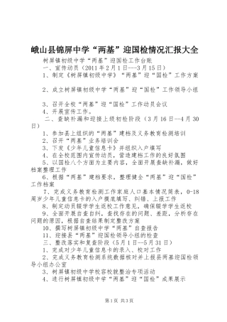 峨山县锦屏中学“两基”迎国检情况汇报大全 