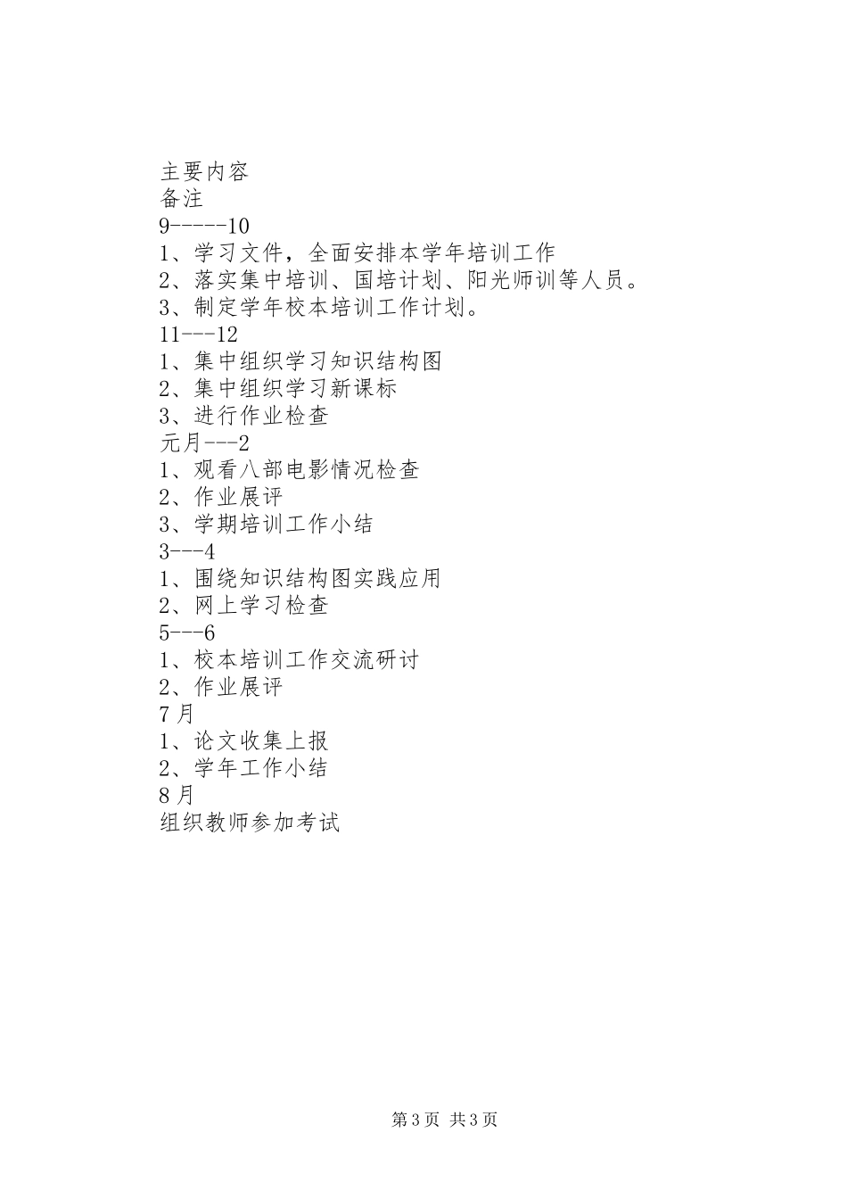 中学学年度校本培训计划_第3页