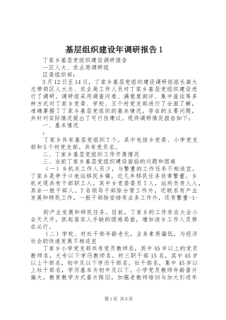 基层组织建设年调研报告1 