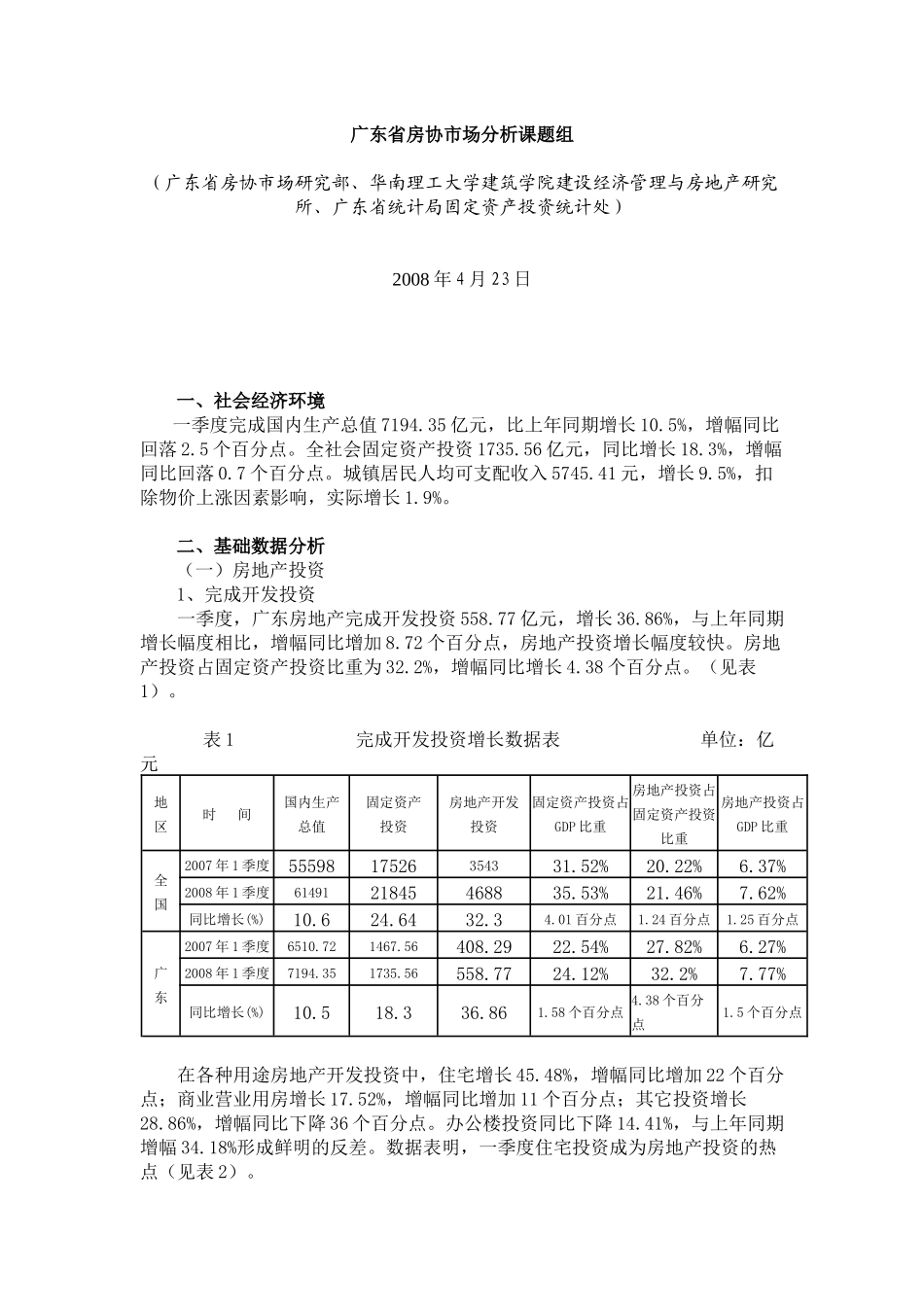 广东省房协市场分析课题组_第1页