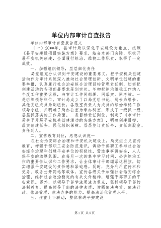 单位内部审计自查报告 