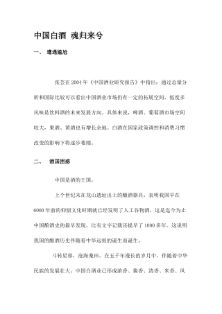 中国白酒市场分析