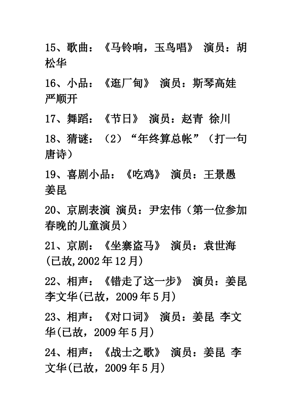中央电视台历届春节联欢晚会节目单_第3页