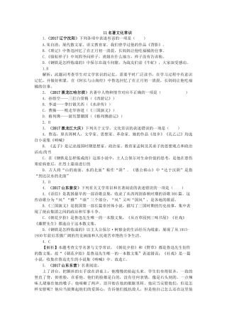 2017年中考语文真题分类汇编11 