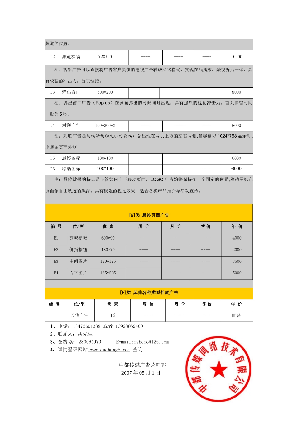 中国都昌网站广告报价表_第2页