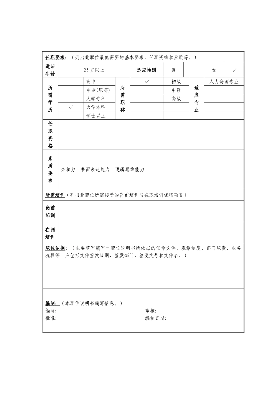 【服务管理】教育培训管理岗位说明书_第2页