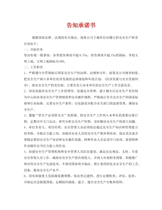 《安全管理文档》之告知承诺书 