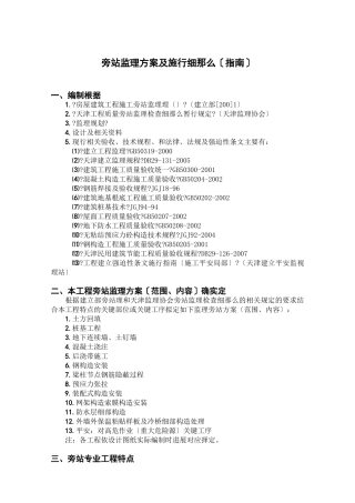 旁站监理方案及实施细则(指南)
