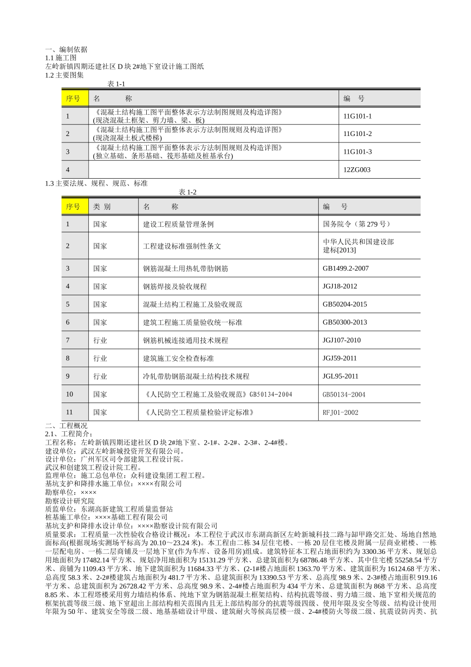 左岭新镇四期还建社区D块2地下室钢筋工程方案_第1页