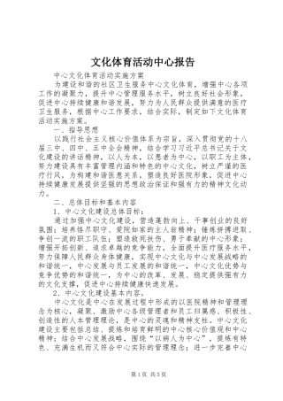 文化体育活动中心报告 