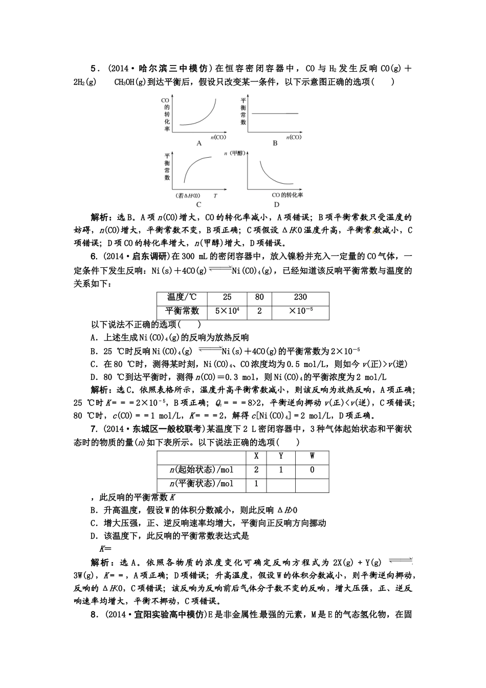 【高考领航】2015届高考化学新一轮总复习  课时作业24第七章第三讲 _第2页