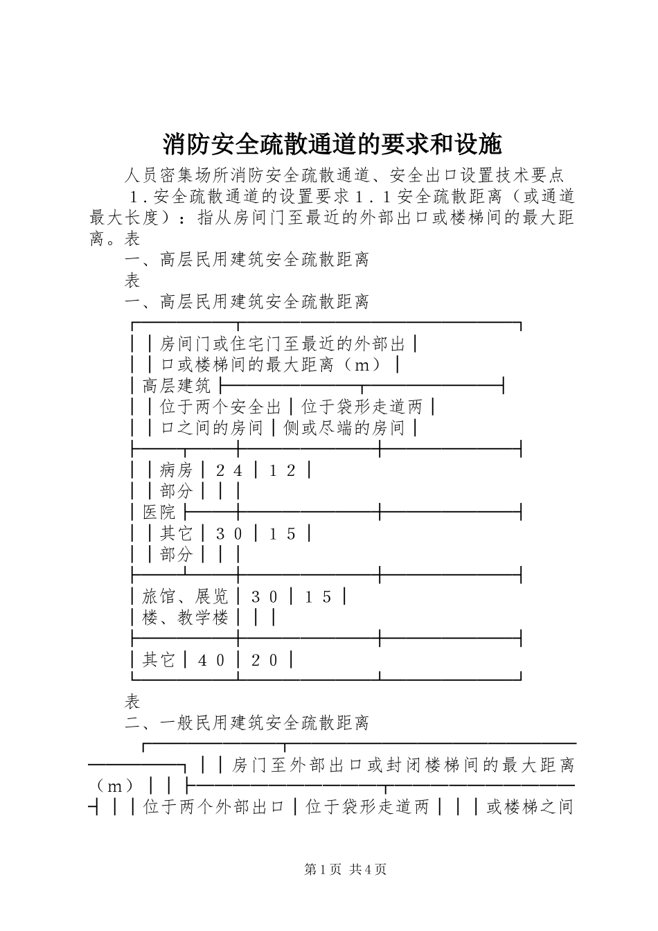 消防安全疏散通道的要求和设施_第1页