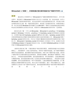 Winsocket入门教程一：多线程阻塞式服务器和阻塞式客户端程序(TCP)