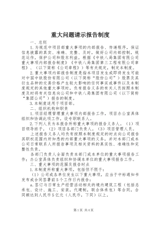 重大问题请示报告规章制度