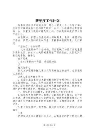 新年度工作计划