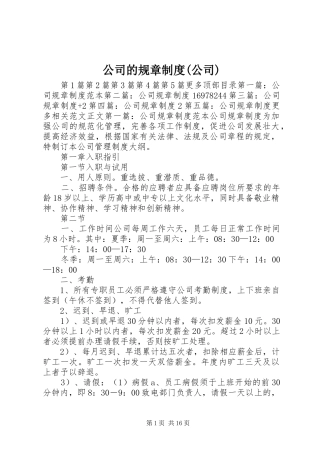 公司的规章规章制度(公司)