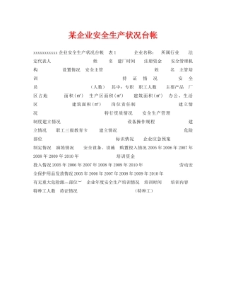 《安全管理文档》之某企业安全生产状况台帐 