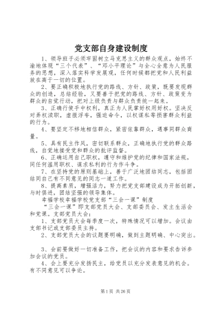 党支部自身建设规章制度