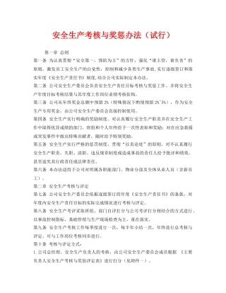 《安全管理》之安全生产考核与奖惩办法（试行） 