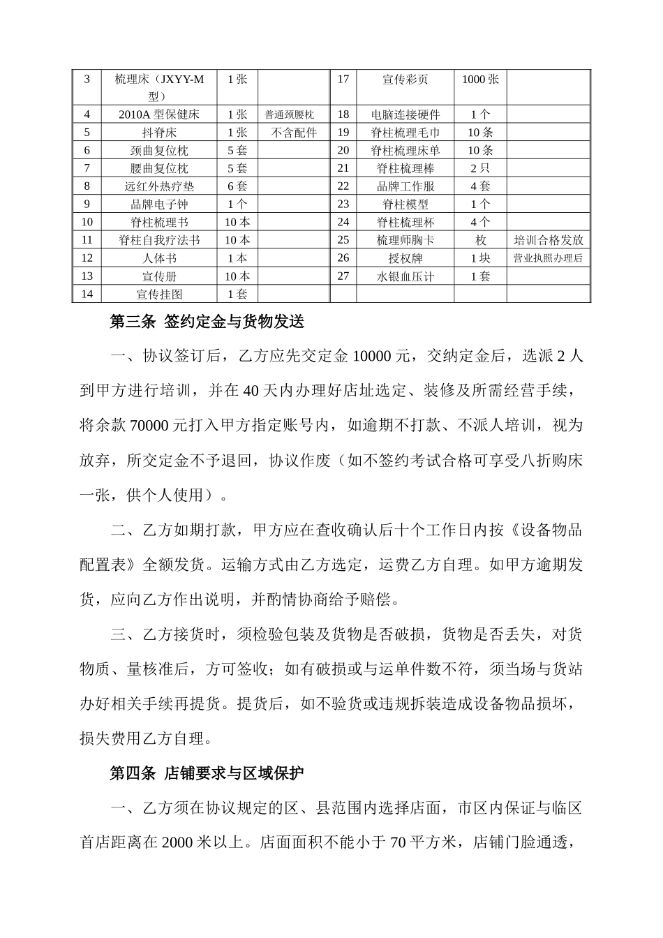 “脊柱梳理”连锁店加盟合作协议_第2页