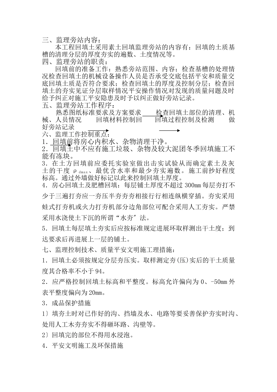 津塘路兰雅苑项目工程回填土施工监理旁站实施细则_第2页