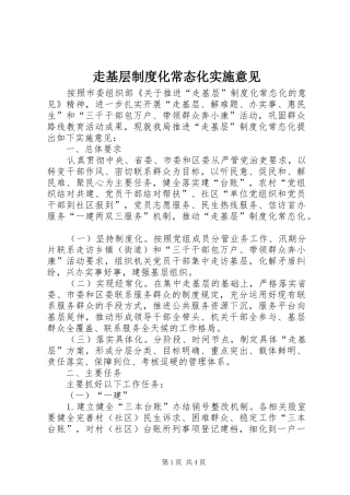 走基层规章制度化常态化实施意见