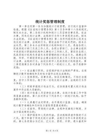 统计奖惩管理规章制度