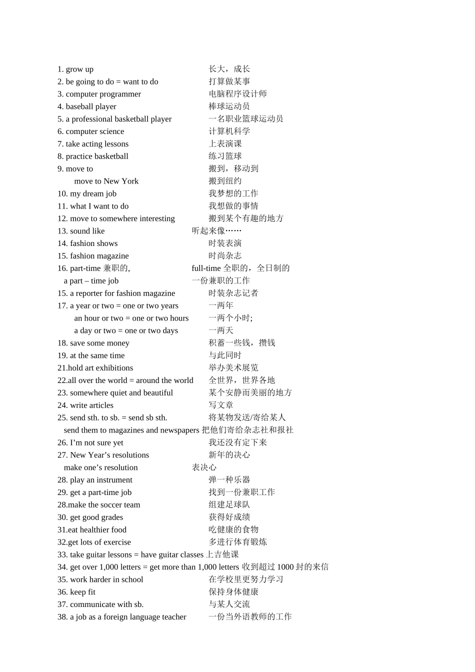 unit 10《i am going to be a basketball player》知识精讲（人教新课标八年级上）doc--初中英语 _第2页