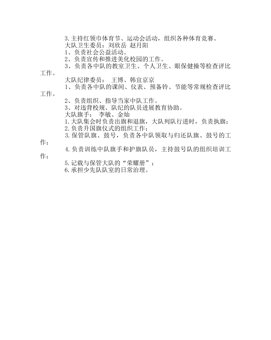 少先队工作范文学校大队委员职能与分工 _第2页