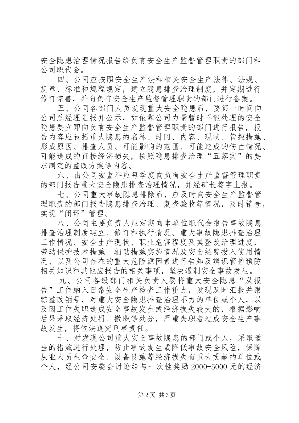 重大隐患治理“双报告”规章制度[范文模版]_第2页