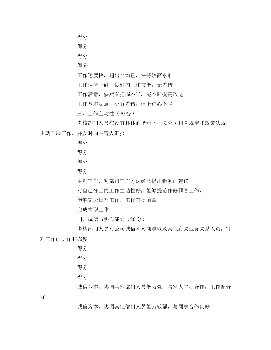 《安全管理》之安环部年度绩效考核表 _第2页