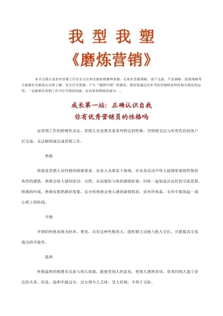 t我型我塑《磨炼营销》