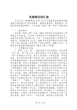 实施情况的汇报 