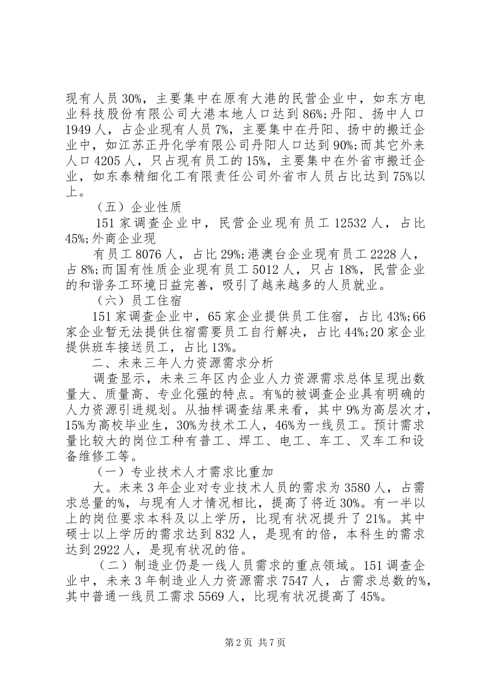 人力资源状况调研报告 _第2页