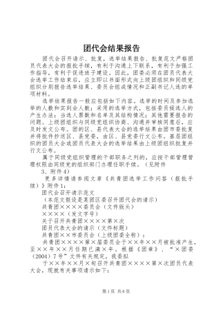 团代会结果报告 