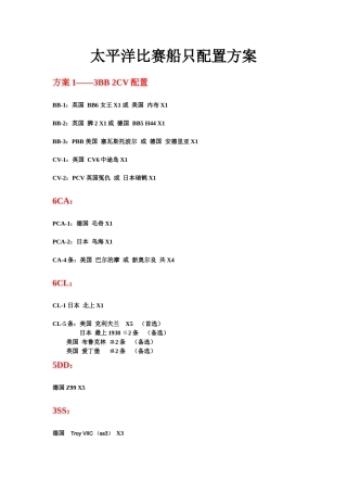 太平洋比赛配兵配船方案