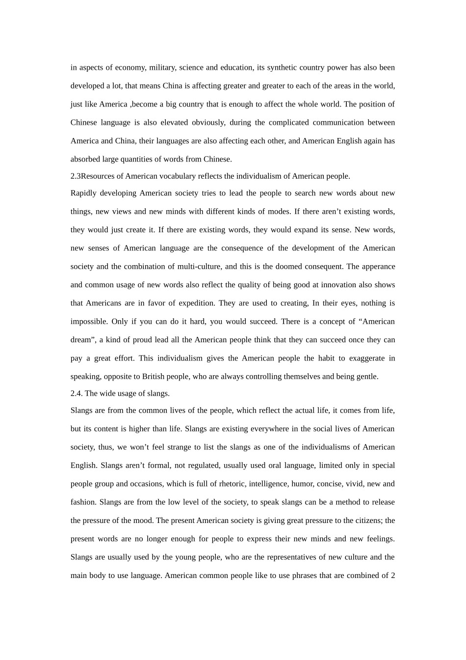 What were the major external causes of the development of American English _第3页