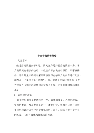 十全十美的销售策略