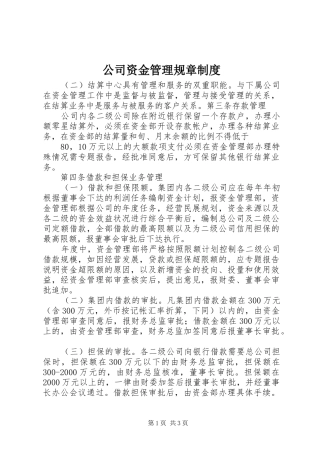 公司资金管理规章规章制度  (2)