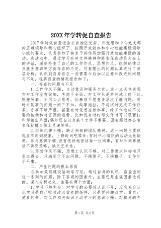 20XX年学转促自查报告