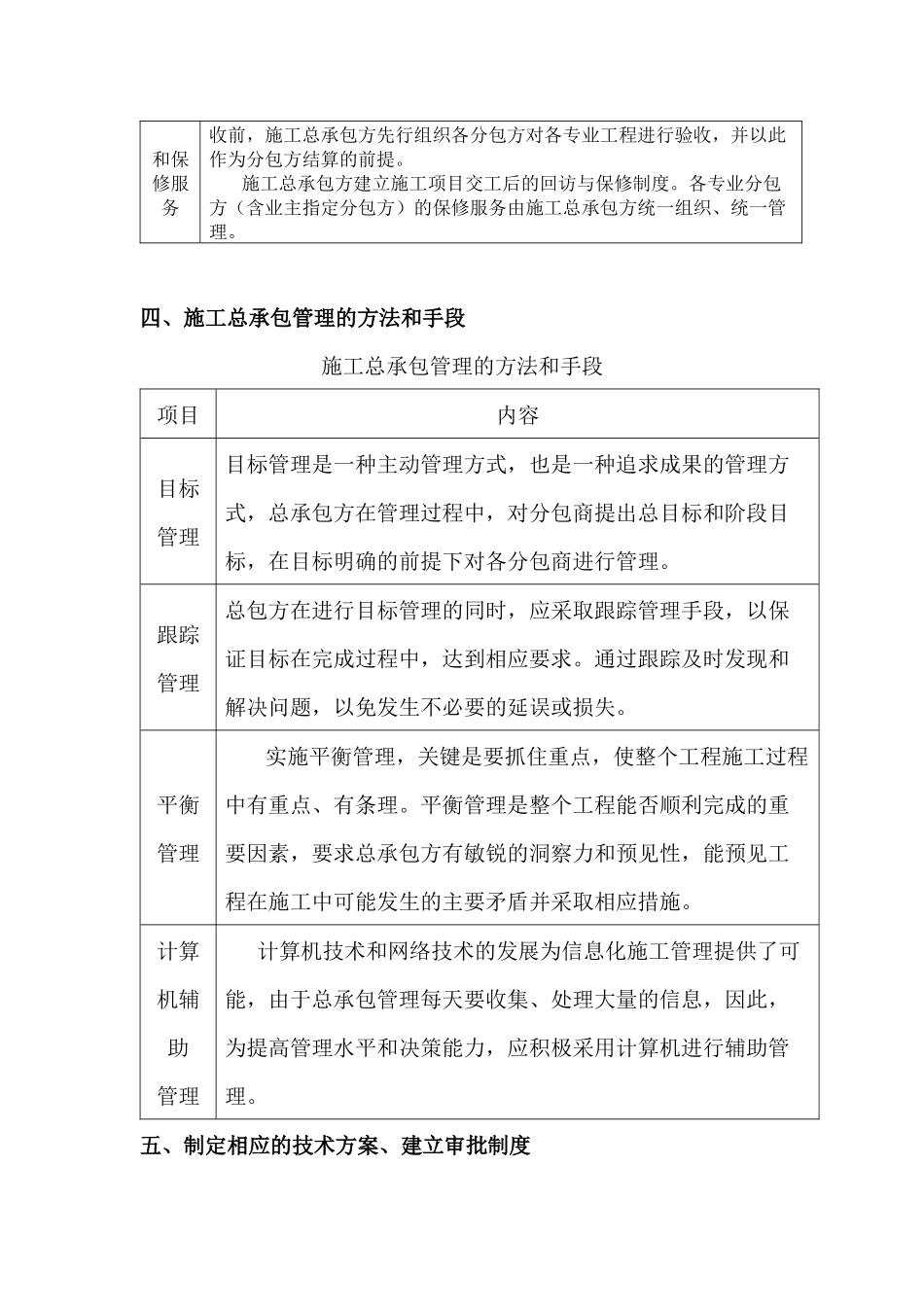 施工总承包单位对专业分包的配合、协调、管理、服务方_第3页