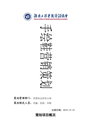 《手绘鞋营销策划书》