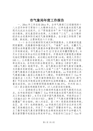 市气象局年度工作报告 