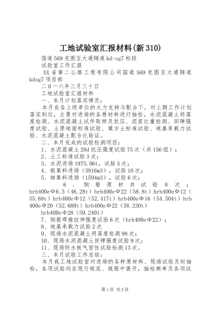 工地试验室汇报材料(新310) 