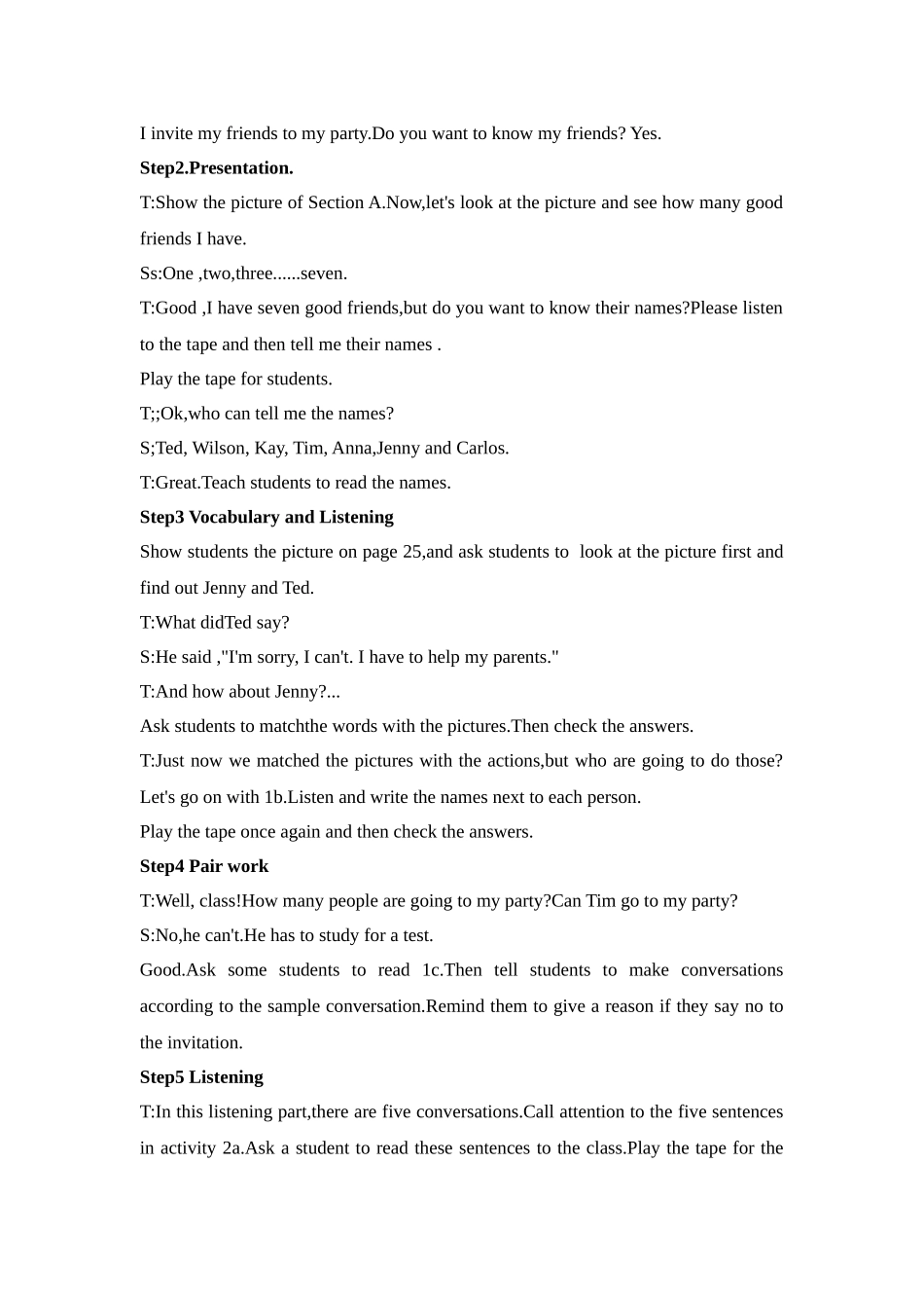 unit 1 can you come to my party教案9（鲁教版七年级下）doc--初中英语 _第2页