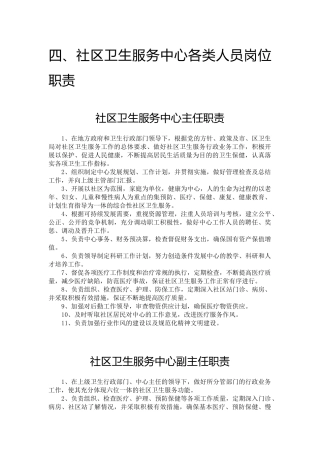 社区卫生服务中心各类人员岗位职责(32页)