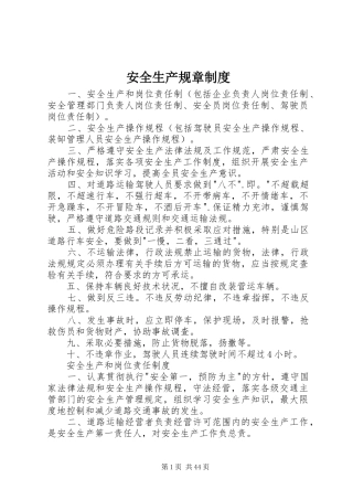 安全生产规章规章制度  (2)